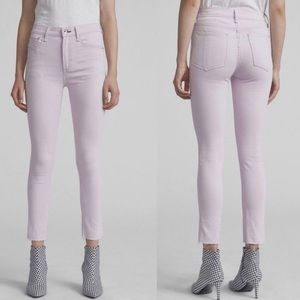 RAG & BONE | Purple High Rise Raw Frayed Hem Skinny Leg Ankle Jeans in ‘Lilac’